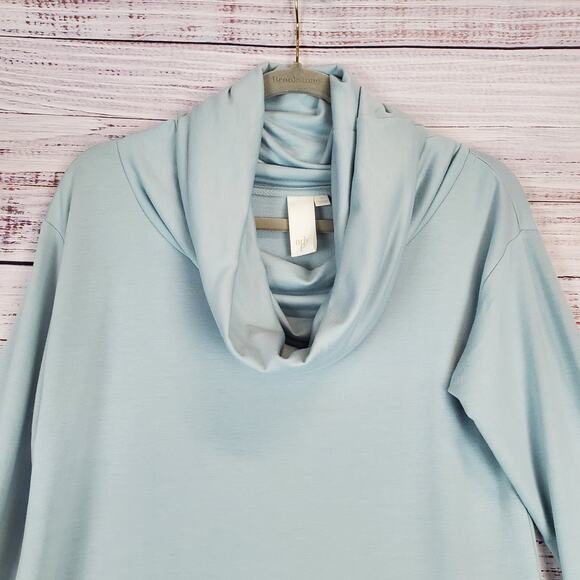 adyp Baby Blue Cowl Neck Sweater Dress Butter Soft Whimsy Fairy A-line Oversized - Picture 4 of 12